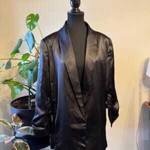 Satin Black Blazer